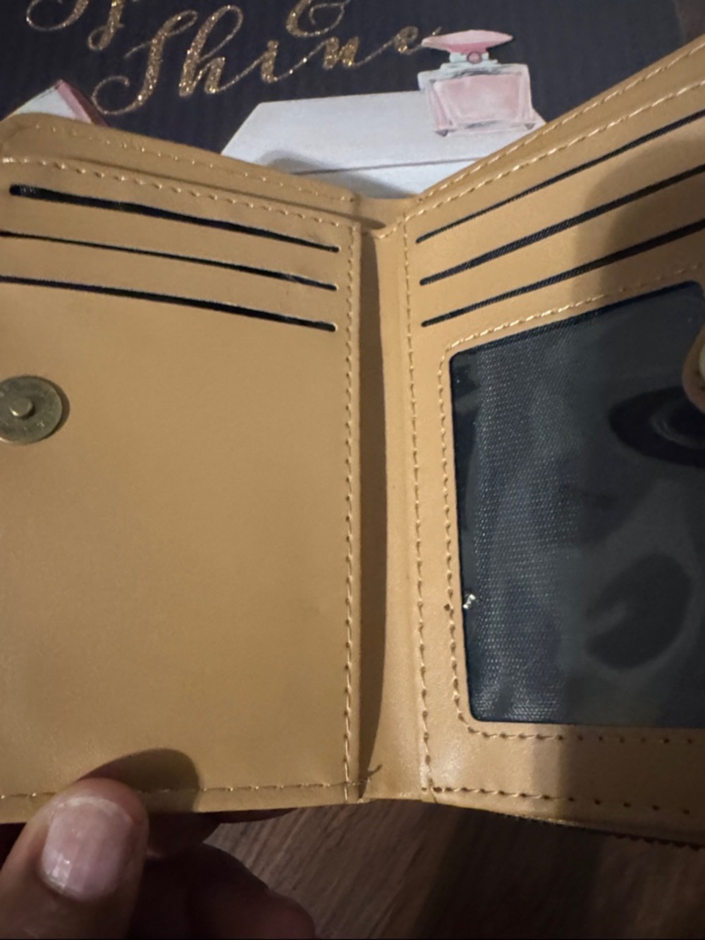 Gold Quilted Stud Accent Women's Clutch - Picture 2 of 4